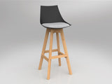 Luna Black Barstool with Oak Base