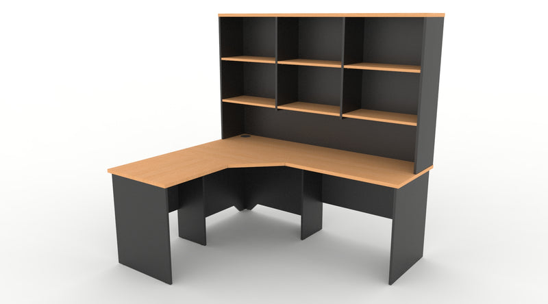 Rapid Worker Corner Workstation & Hutch Combo