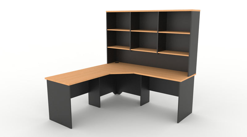 Rapid Worker Corner Workstation & Hutch Combo