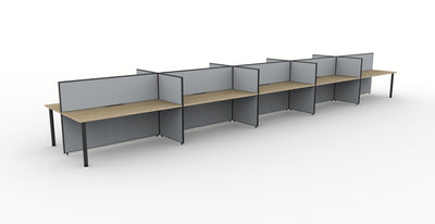Shush30 Round Leg Back To Back Workstations - 1200mm High Screens