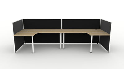 Shush30 Round Leg 2 Person "U Shape" Corner Workstation