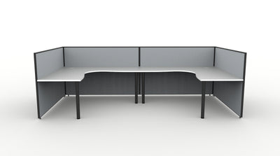 Shush30 Round Leg 2 Person "U Shape" Corner Workstation