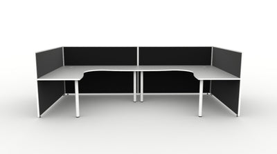 Shush30 Round Leg 2 Person "U Shape" Corner Workstation