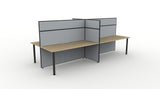 Shush30 Round Leg Back To Back Workstations - 1500mm High Screens