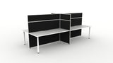 Shush30 Round Leg Back To Back Workstations - 1500mm High Screens