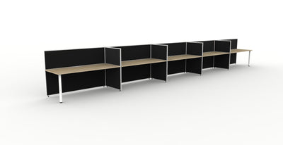 1200mm Wide x 750mm Deep / 1200mm High / Natural Oak Top / Black Fabric Screen
