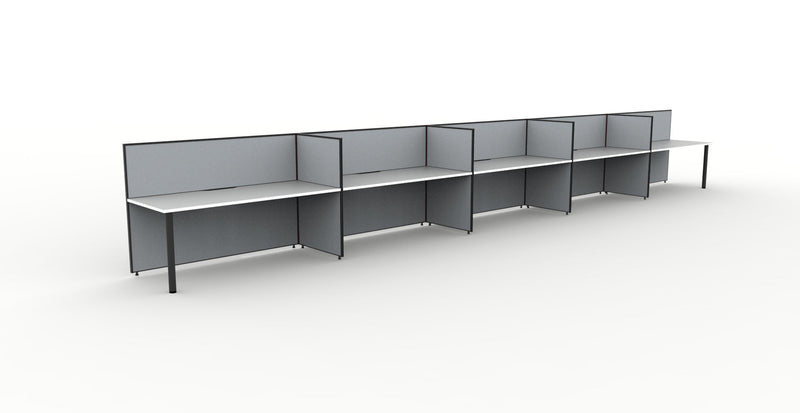 Shush30 Round Leg 5 Person Single Sided Workstation