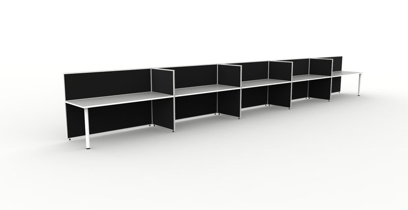 Shush30 Round Leg Single Sided Workstations - 1200mm High Screens