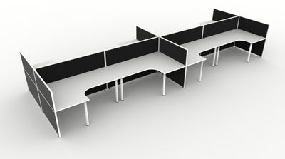 Shush30 Round Leg 8 Person Corner Workstation