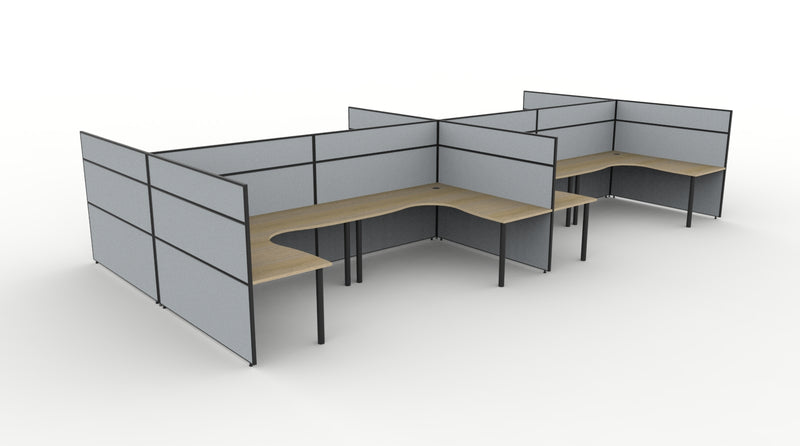 Shush30 Round Leg 8 Person Corner Workstation