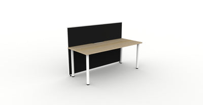 1 Person / 1200mm Wide x 750mm Deep / Natural Oak Top / Black Fabric Screen