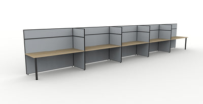 Shush30 Round Leg 5 Person Single Sided Workstation