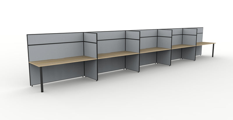Shush30 Round Leg 5 Person Single Sided Workstation
