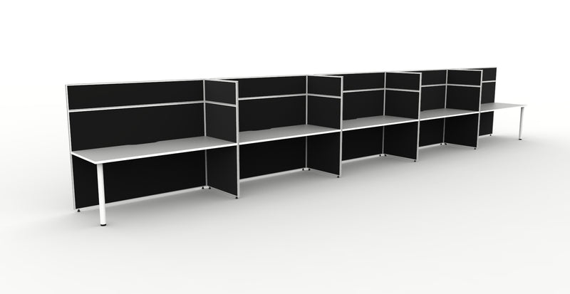 Shush30 Round Leg Single Sided Workstations - 1500mm High Screens