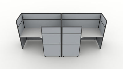 Shush30 Screen Hung 2 Person "T Shape" Corner Workstation