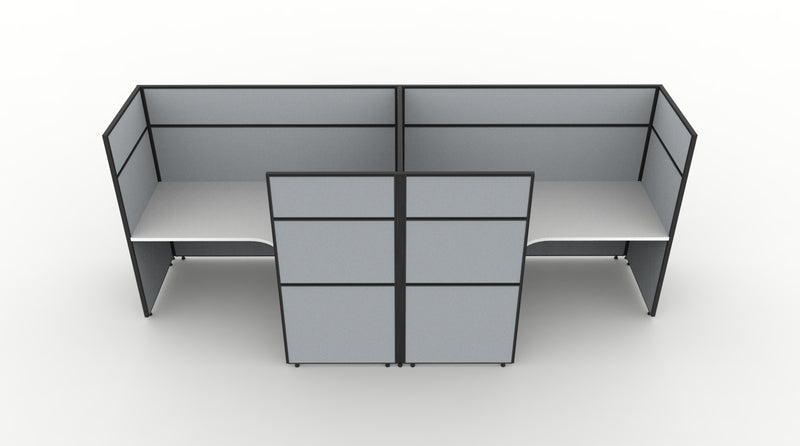 Shush30 Screen Hung 2 Person "T Shape" Corner Workstation