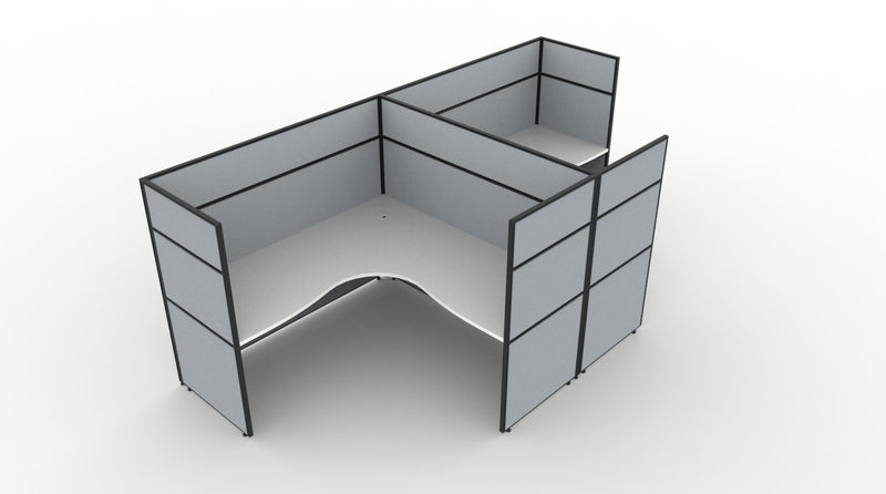 Shush30 Screen Hung 2 Person "T Shape" Corner Workstation