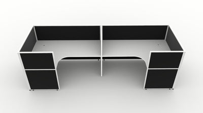Shush30 Screen Hung 2 Person "U Shape" Corner Workstation
