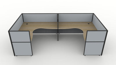 Shush30 Screen Hung 2 Person "U Shape" Corner Workstation