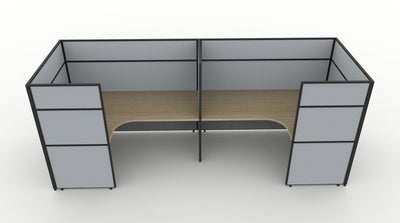 Shush30 Screen Hung 2 Person "U Shape" Corner Workstation