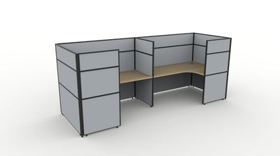 Shush30 Screen Hung 2 Person "U Shape" Corner Workstation