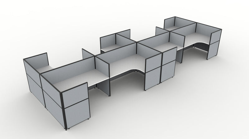 Shush30 Screen Hung 8 Person Corner Workstation