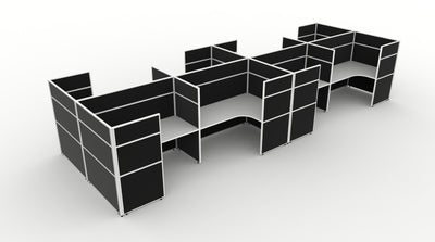 Shush30 Screen Hung 8 Person Corner Workstation